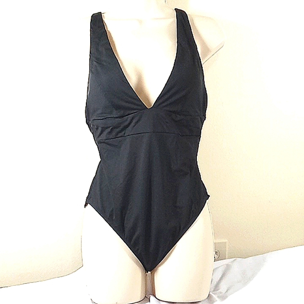 NEW Andie Womens Bathing Suit XL Black Swimwear Sardinia One Piece Swim Pool